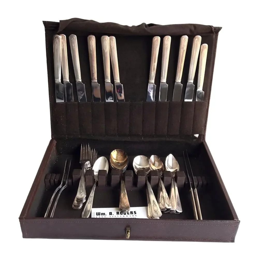 Vintage Wm A Rogers Silverware Set Flatware Estate Storage Oneida MCM Wedding